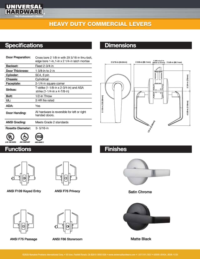 Literature for Heavy Duty Commercial Levers